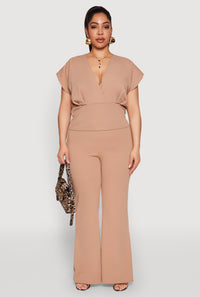 Plus Size High Waisted Flared Pants