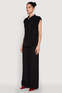 Ruched Cap Sleeve Blouse