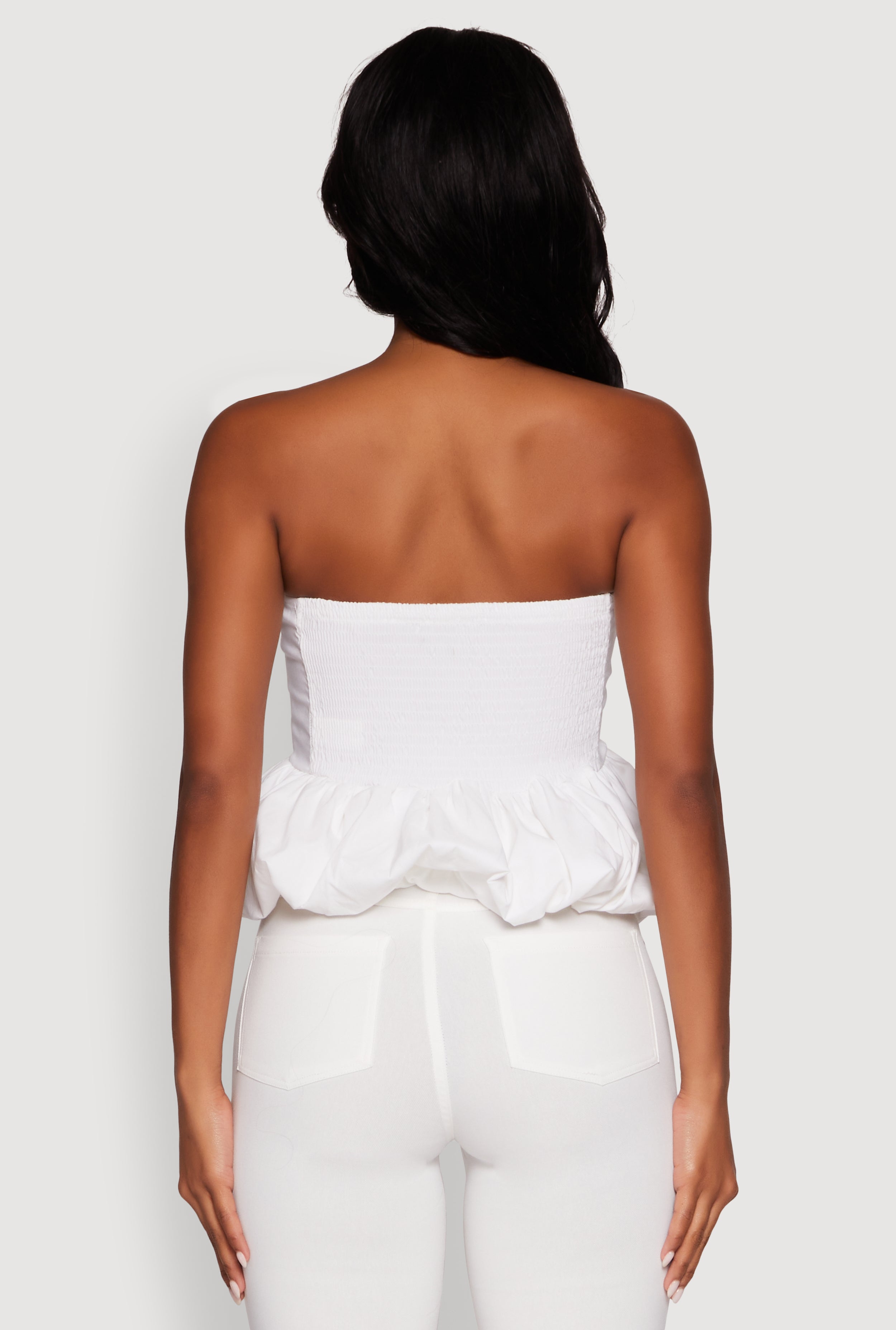 Trendy Pintuck Detail Bubble Hem Top