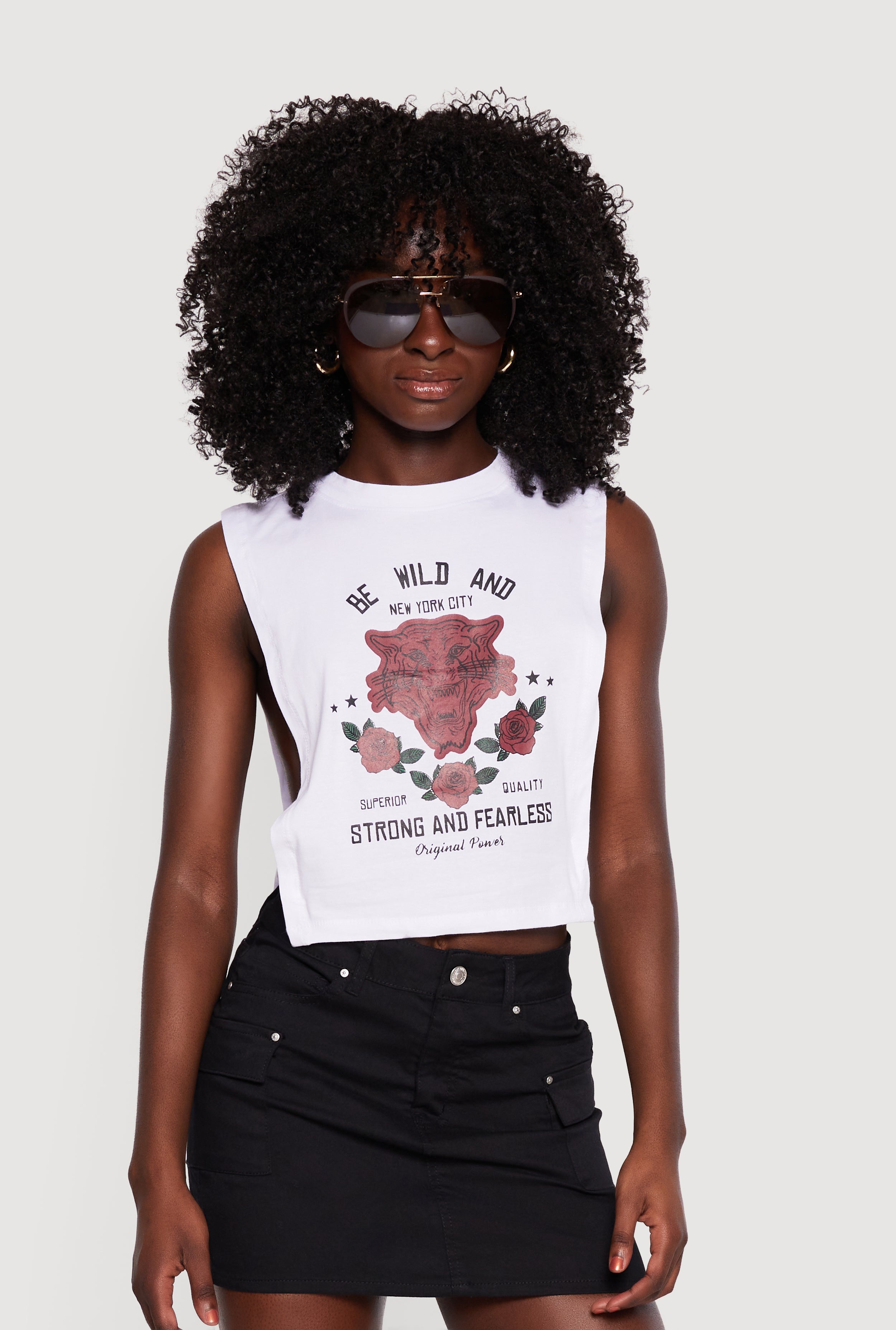 Be Wild and Strong Rose Graphic Tank Top