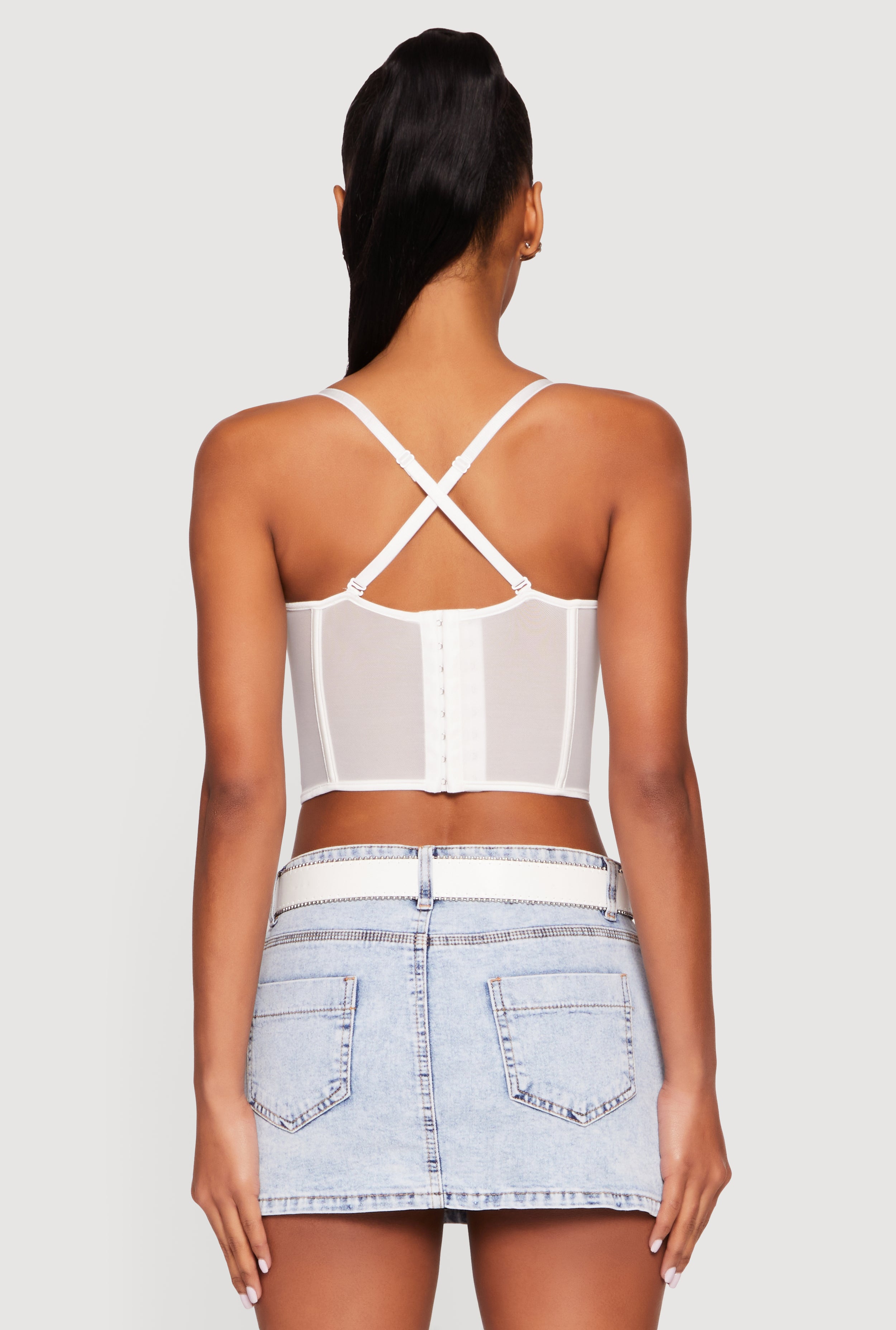 Floral Lace Convertible Cropped Bustier Top
