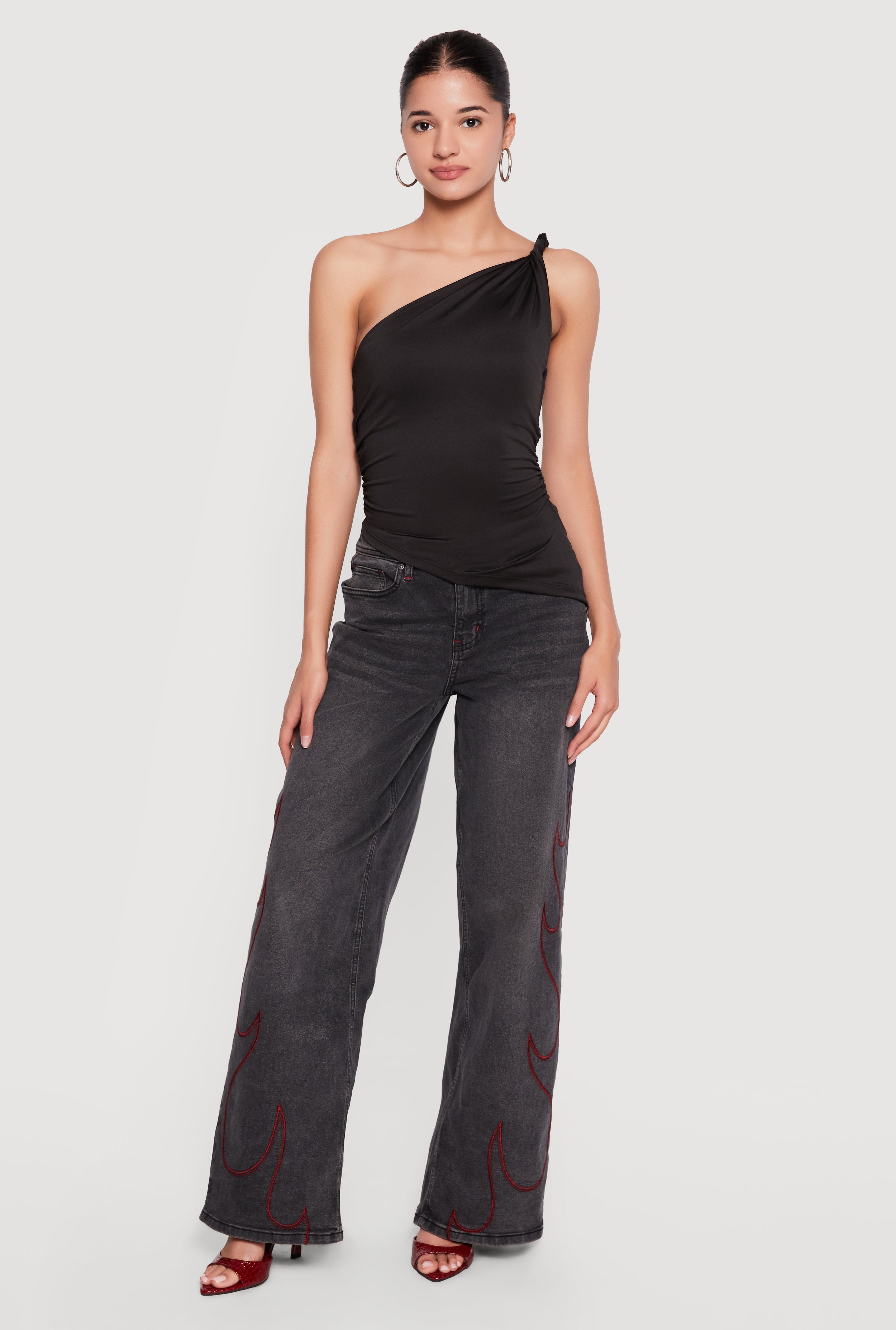 Sleeveless One Shoulder Top