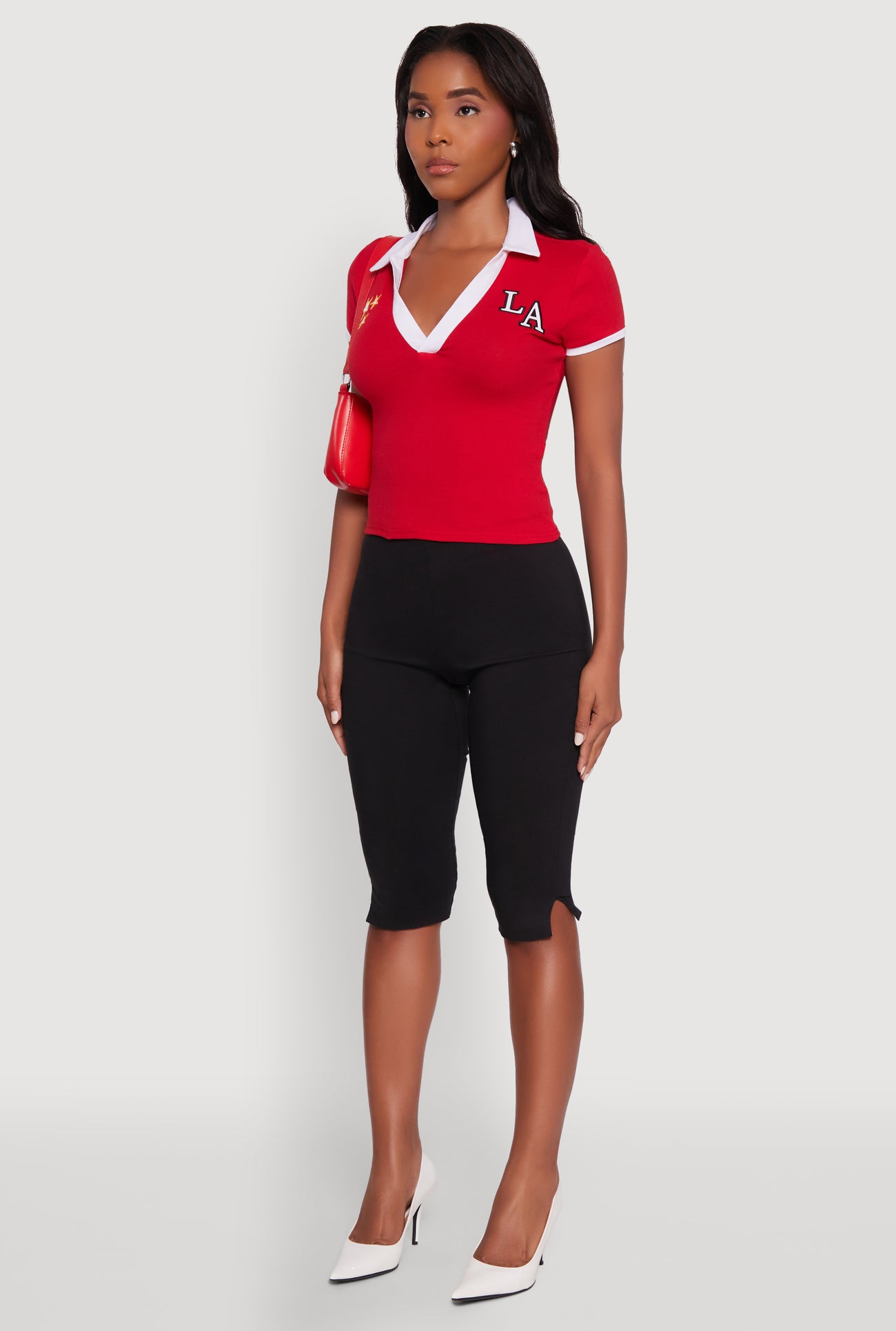 Patch Graphic Contrast Trim Polo Top