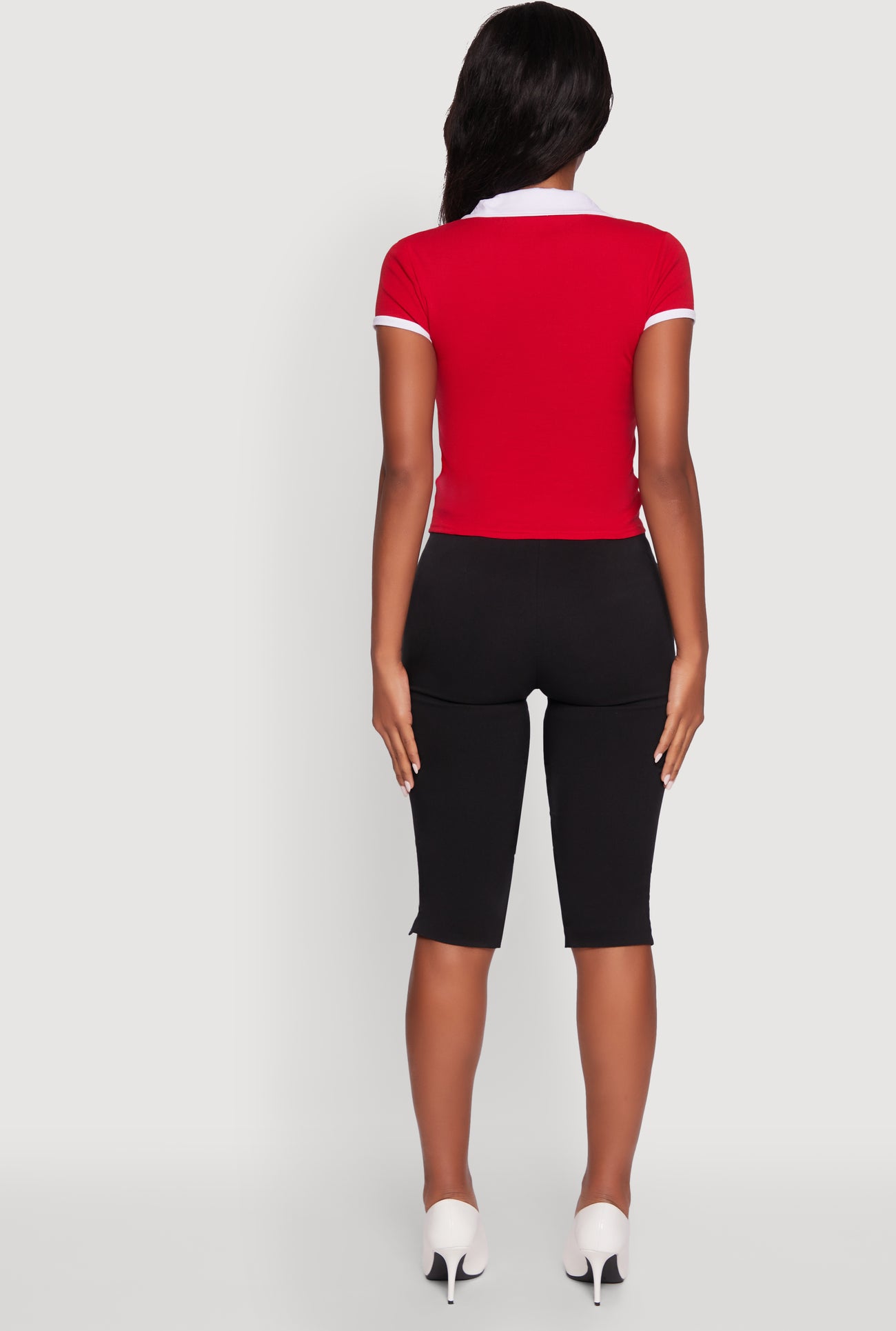 Patch Graphic Contrast Trim Polo Top
