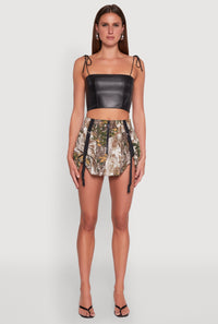 Camo Tabbed Mini Bubble Skirt