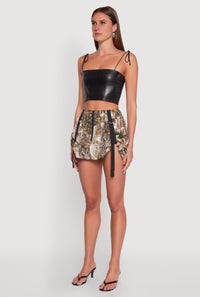 Camo Tabbed Mini Bubble Skirt