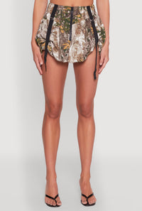 Camo Tabbed Mini Bubble Skirt