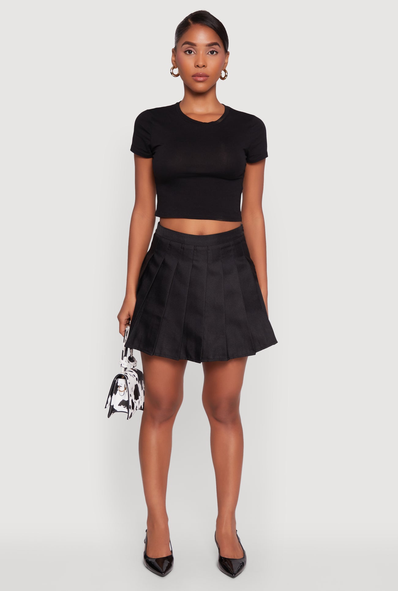 Trendy High Waisted Pleated Skirt