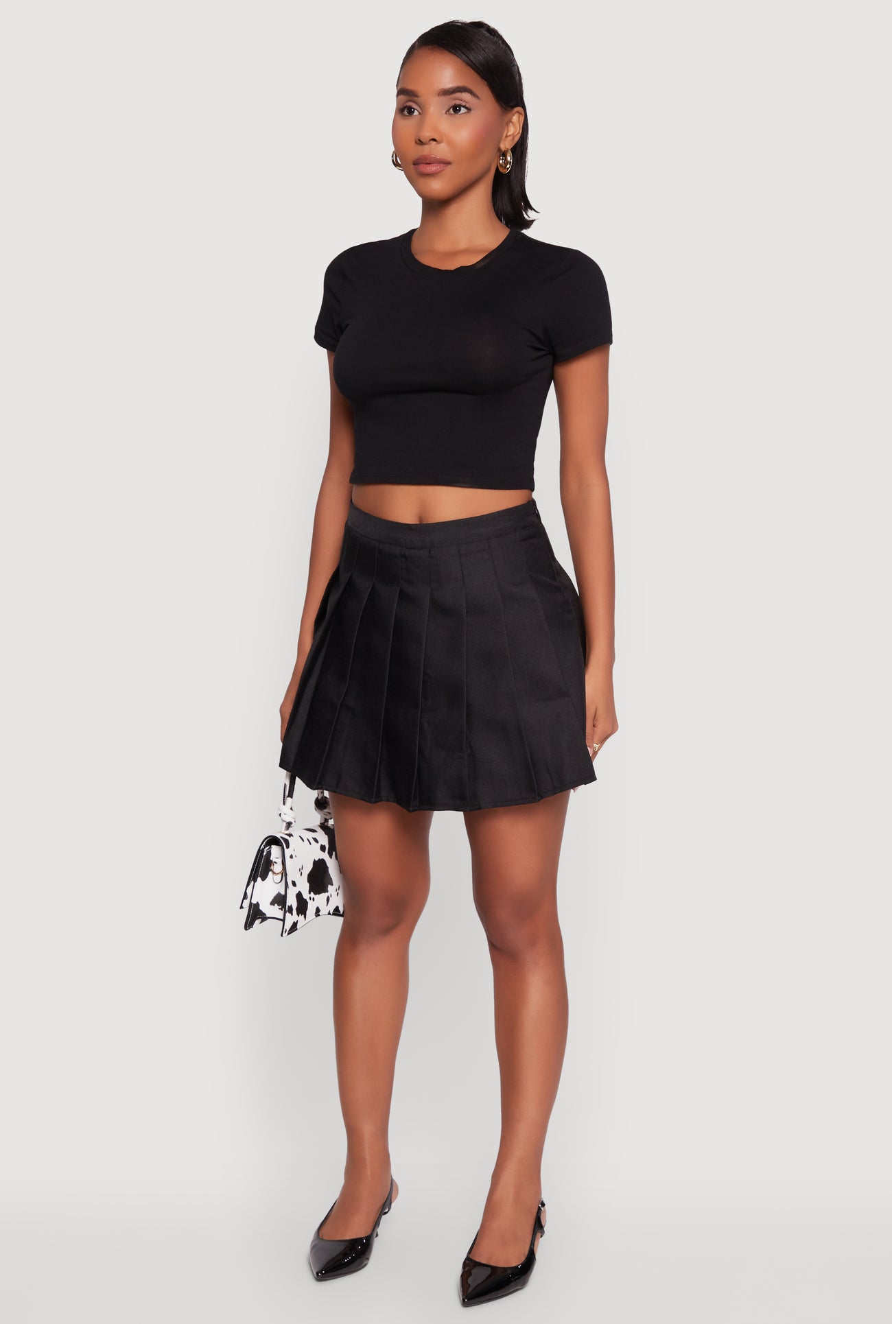 Trendy High Waisted Pleated Skirt