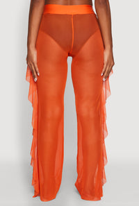 Ruffle Trim High Waisted Cover Up Pants