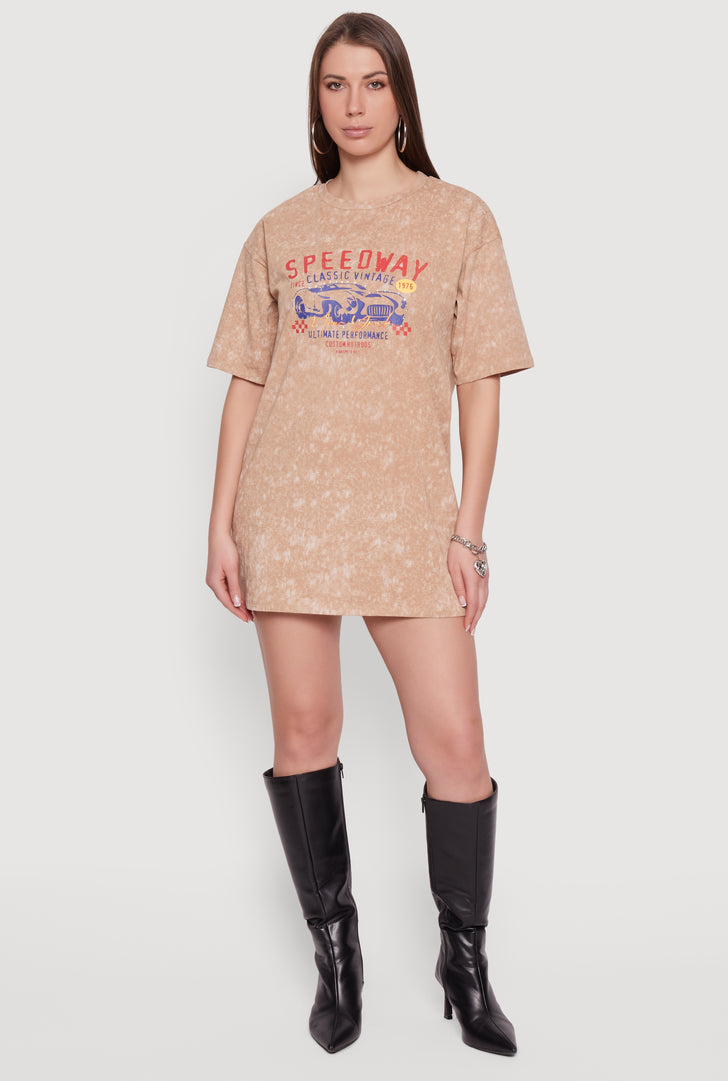 graphic t shirt dresses for women Graphic Slouchy Off-The-Shoulder T-Shirt Dress