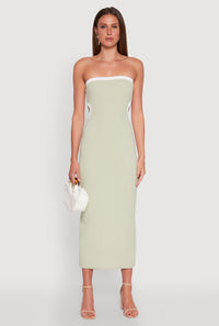 Contrast Trim Cut Out Back Tube Dress