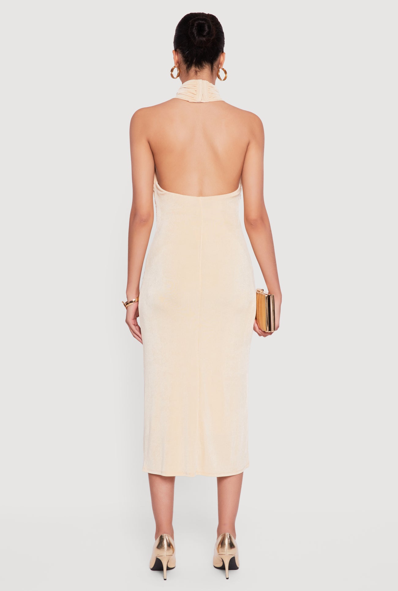 Criss Cross Cut Out Halter Midi Dress Criss Cross Cut Out Halter Midi Dress