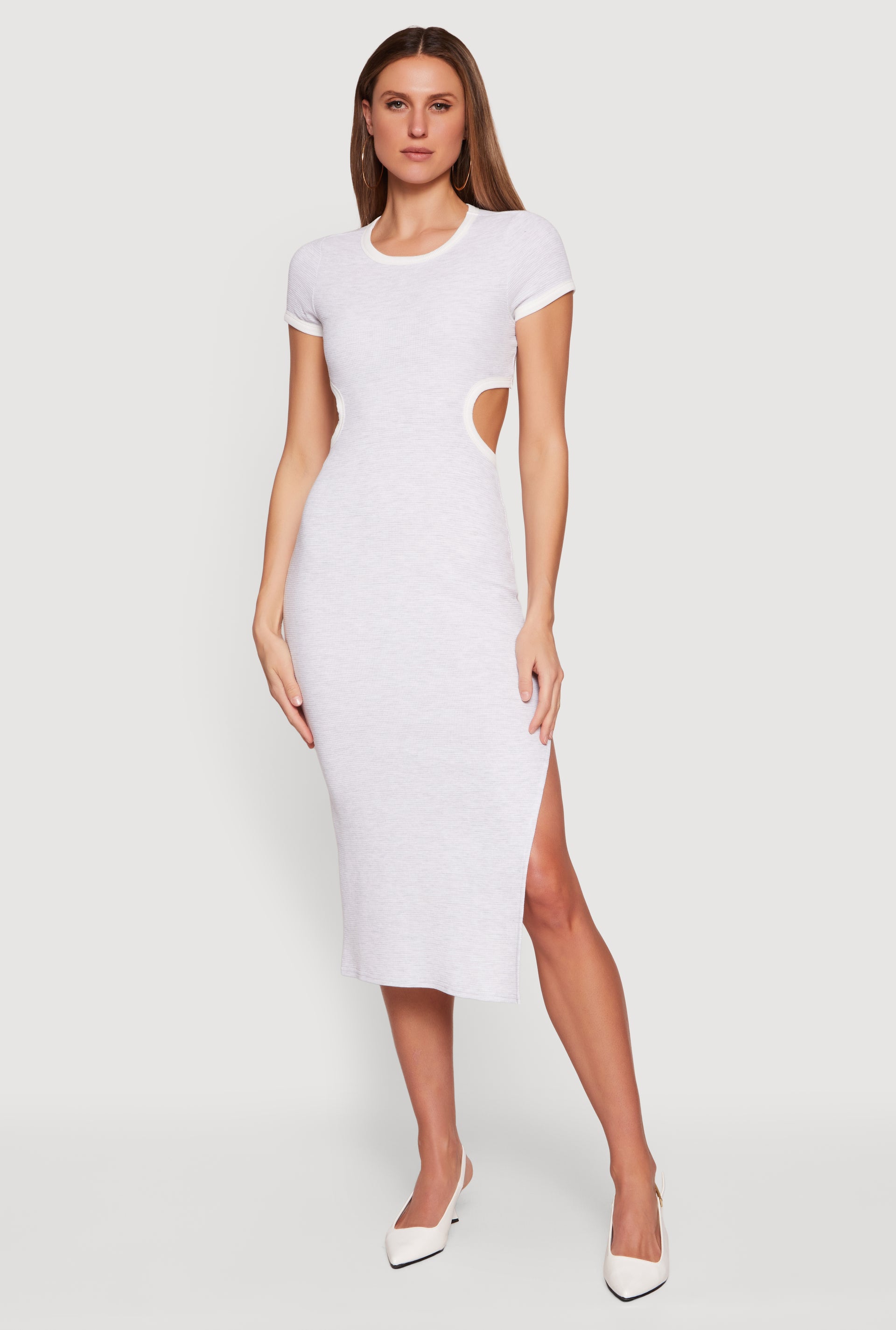 short sleeve cut out midi dress Shona Joy Cali Short Sleeve Cut Out Midi Dress