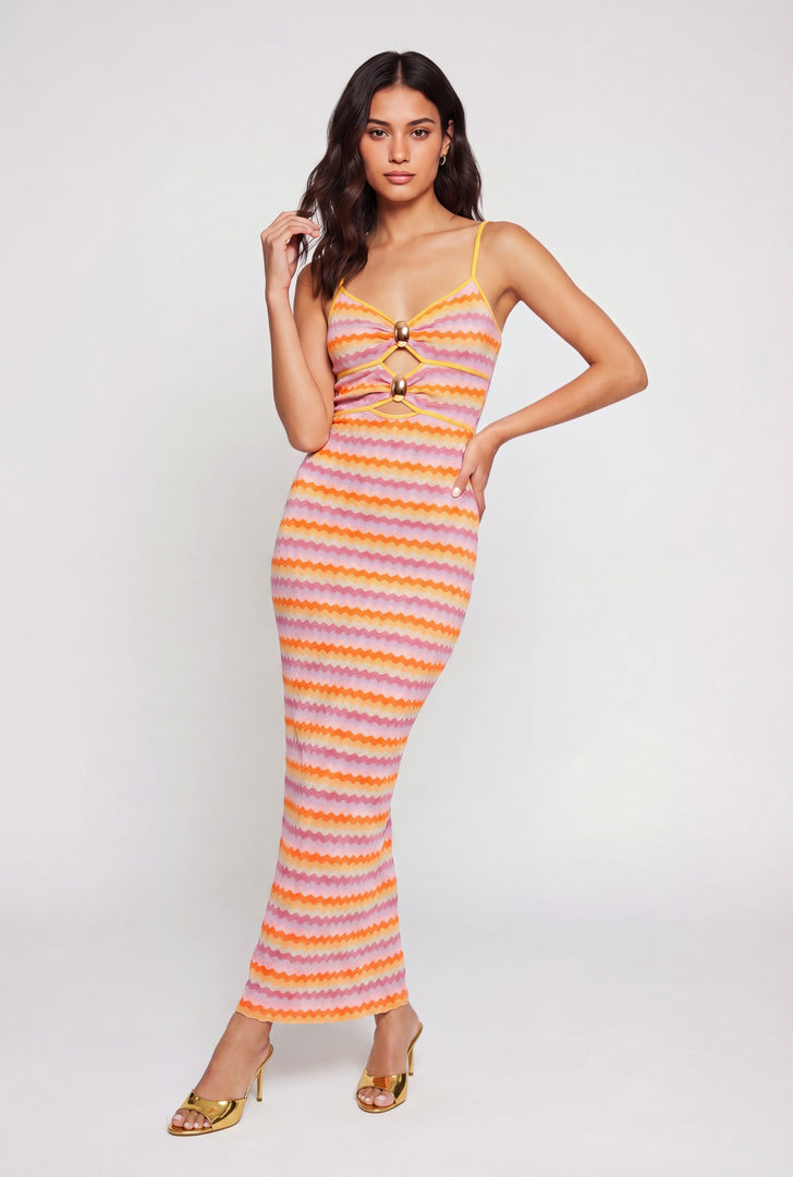 Multi Color Long Dress | Rainbow Shops Multi Color Long Dress | Rainbow Shops