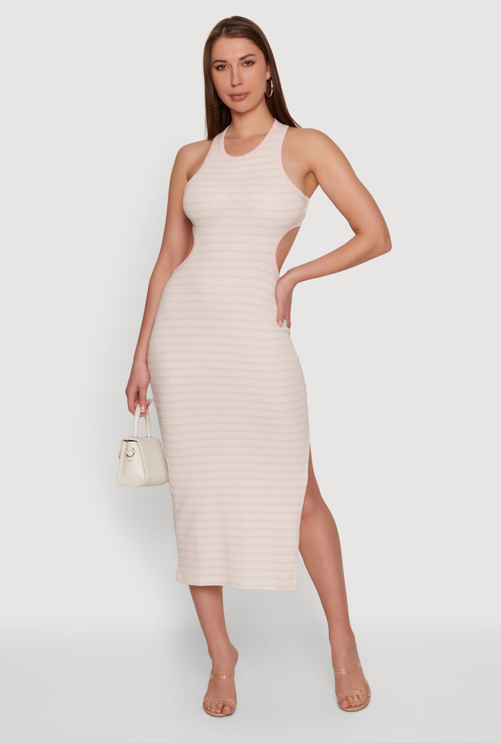 Cut Out Ribbed Dress | Rainbow Shops Cut Out Ribbed Dress | Rainbow Shops