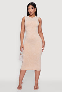 Daisy Mineral Wash Sleeveless Curve Hugging Tank Dress
