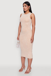 Daisy Mineral Wash Sleeveless Curve Hugging Tank Dress
