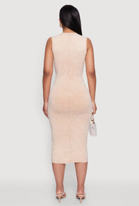Daisy Mineral Wash Sleeveless Curve Hugging Tank Dress