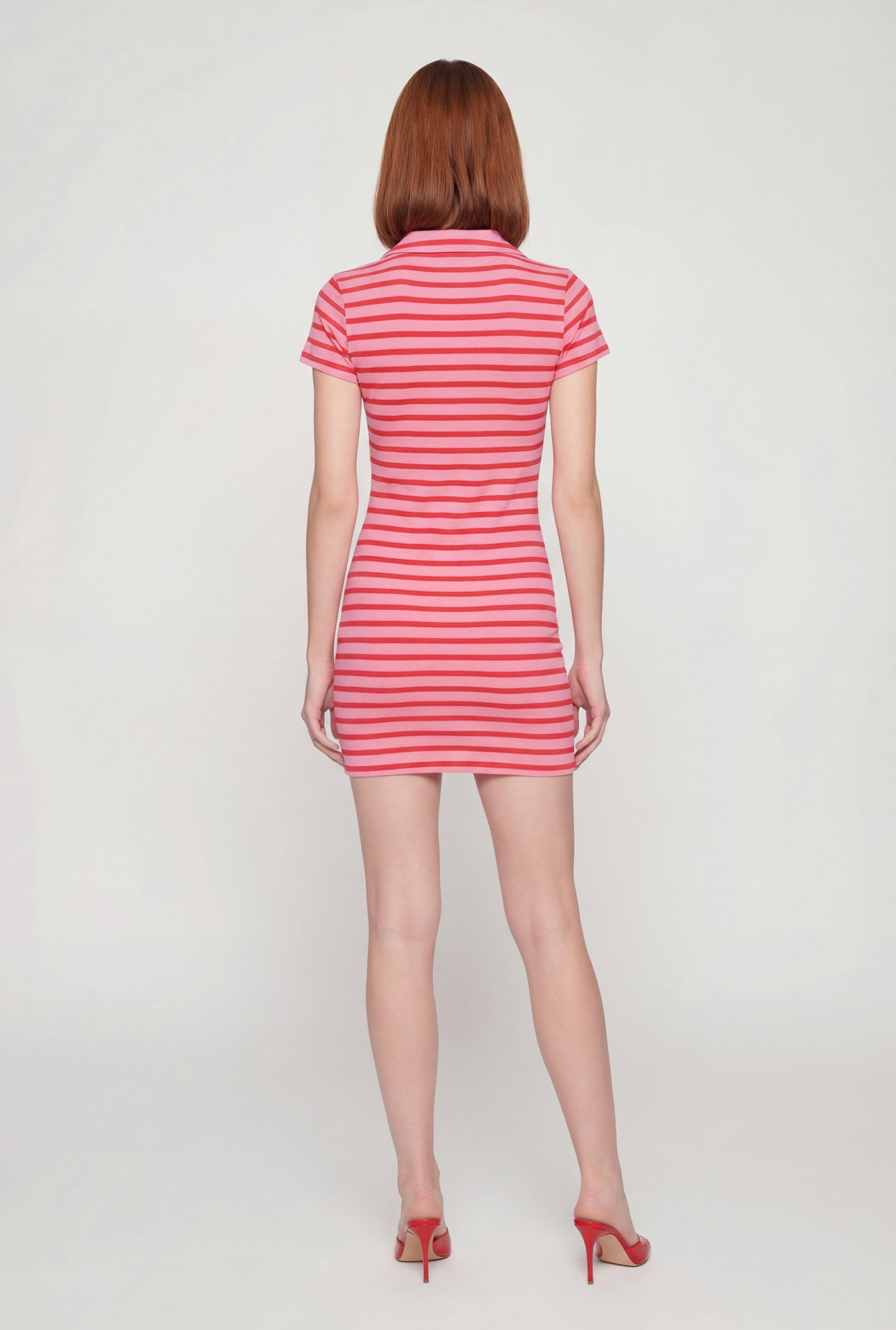 Short Sleeve Striped Polo Dress