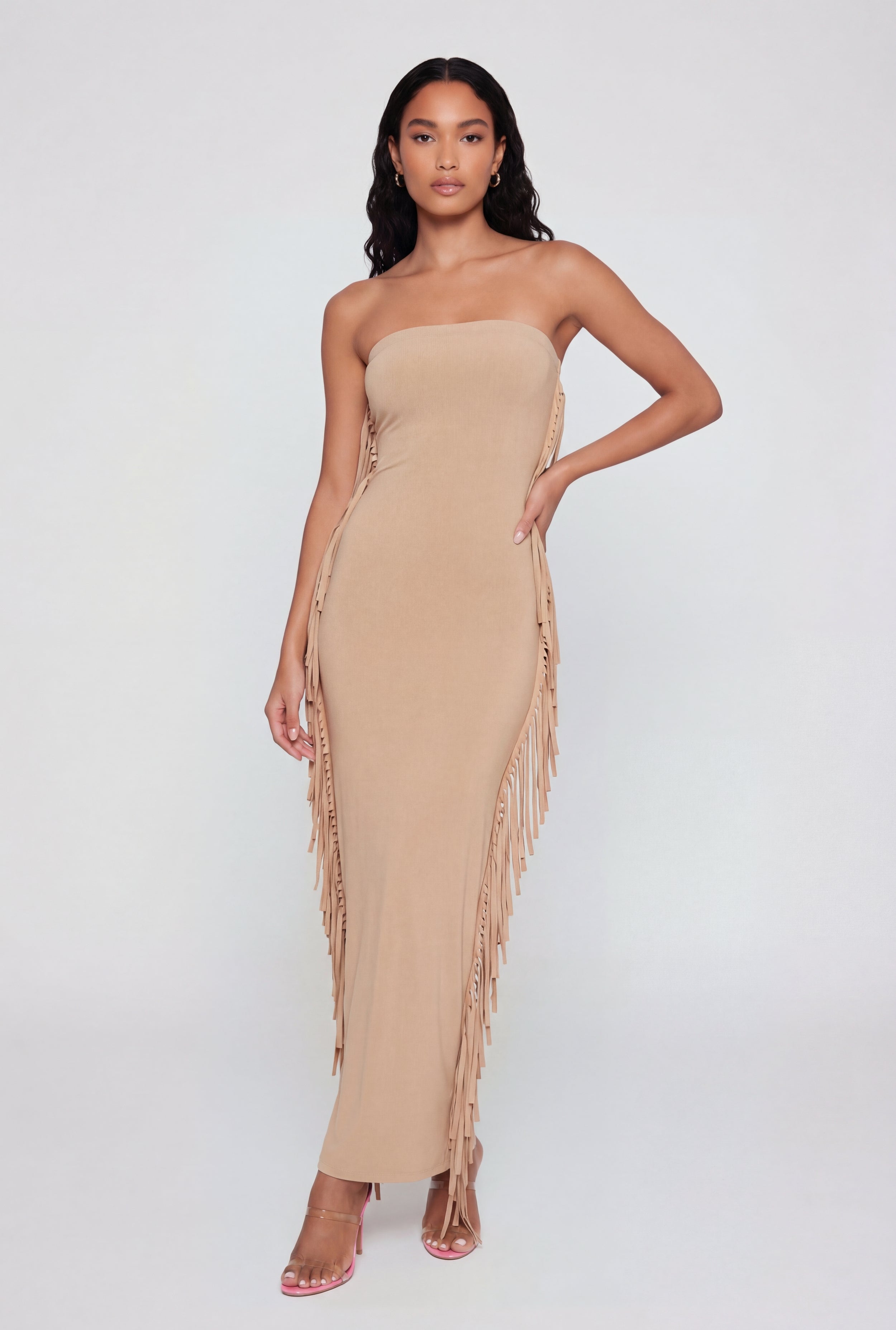 LEINWANDE ラインヴァンドmixed fringe maxi dress LEINWANDE Mixed Fringe Maxi Dress LEINWANDE Fringe fringe Fringes