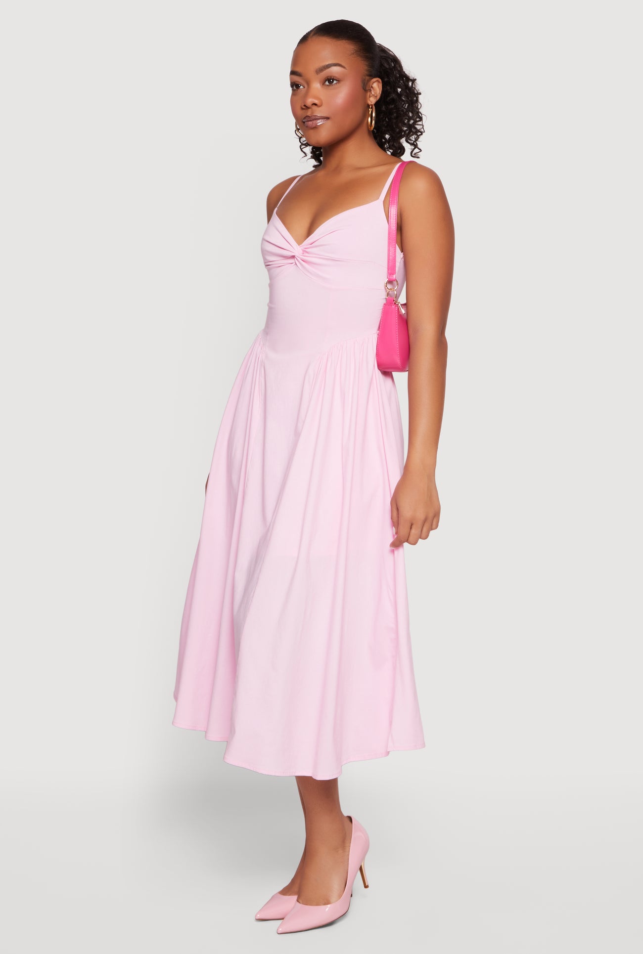 twist back midi dress Twist Front Keyhole Back Midi Dress