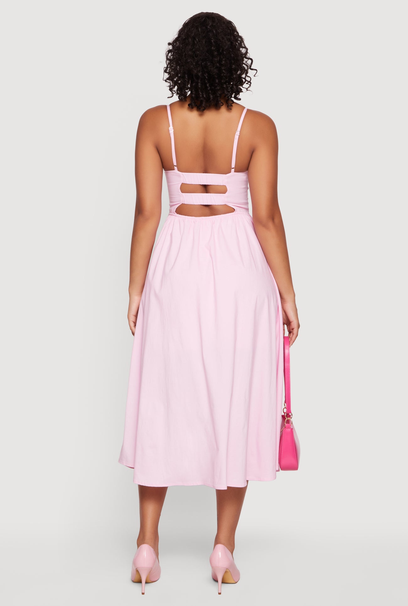 midi twist front dress Twist Front Keyhole Back Midi Dress
