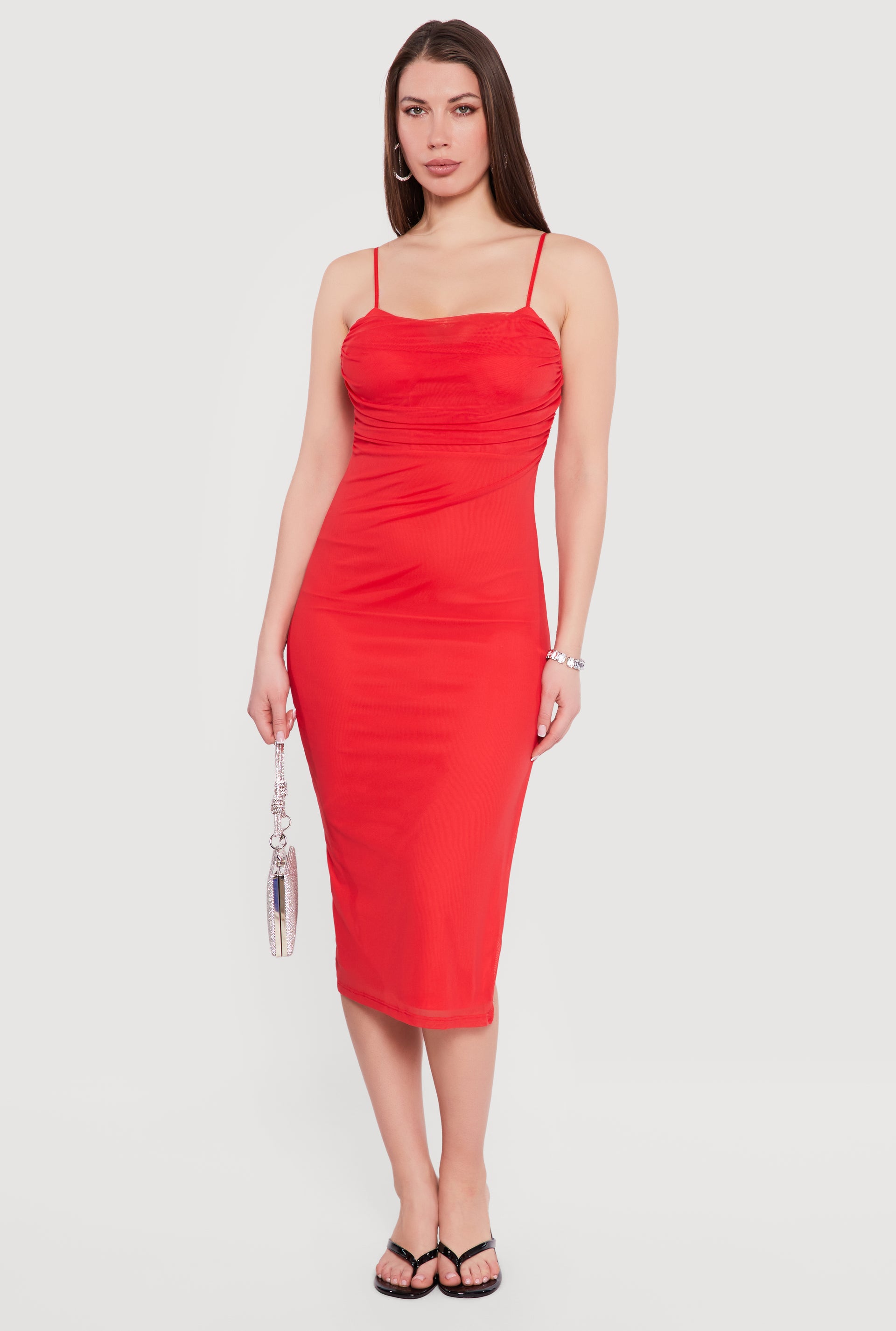cami bodycon dress Womens Ruched with Side Slit, Red, Size L Bbonlinedress Black Vintage Dress, effortless silhouette Floral lace main_product_in_group Kids Size:Medium (10-12)