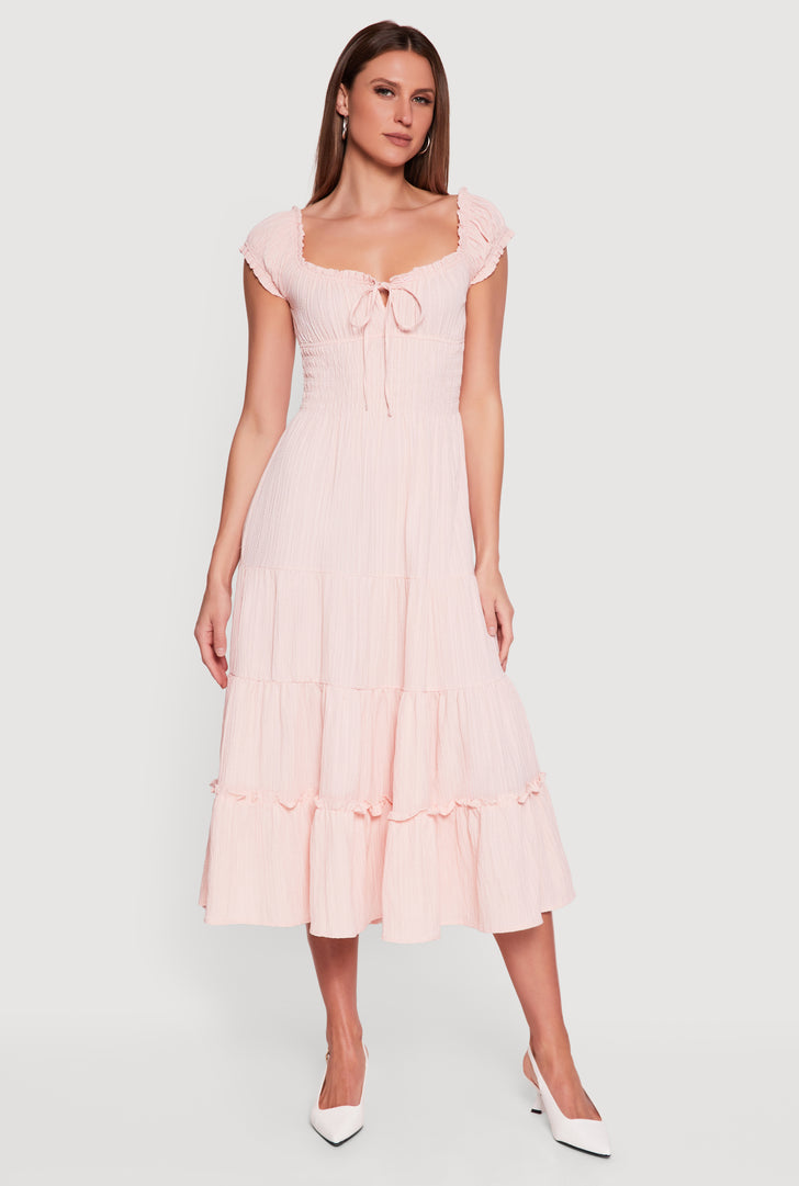 Tiered Fit And Flare Dress