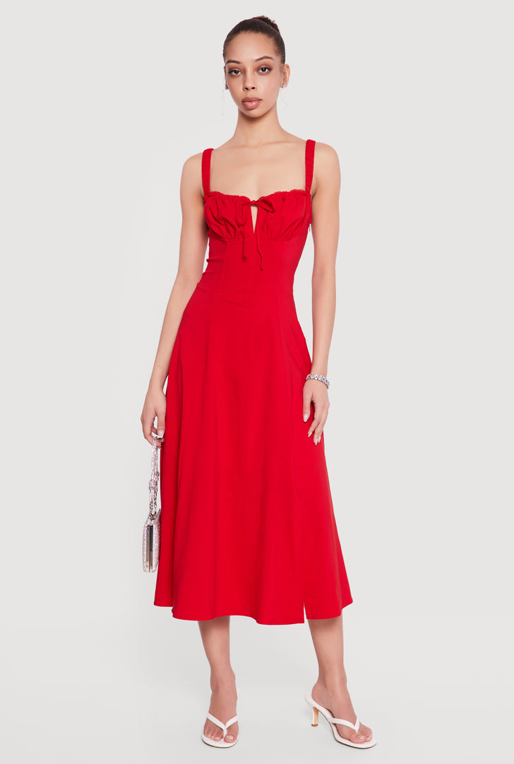 fitted lace wedding dress One-Shoulder Long Red A-Line Prom Dress with Glitter Red / XSmall