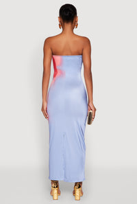 Ombre Floral Maxi Tube Dress