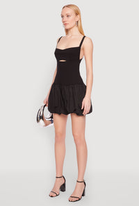Iris Poplin Keyhole Front Bubble Hem Dress