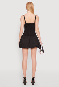 Iris Poplin Keyhole Front Bubble Hem Dress