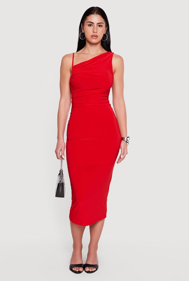 red color bodycon dress Vsssj Long Sleeve Dresses for Women Ribbed Solid Casual Crew Neck Slim Fit Mini Hoodie Fall Sweatshirts Dress L, Women's, Size featuring thick straps Red Bodycon Dress Maxi Ruffle