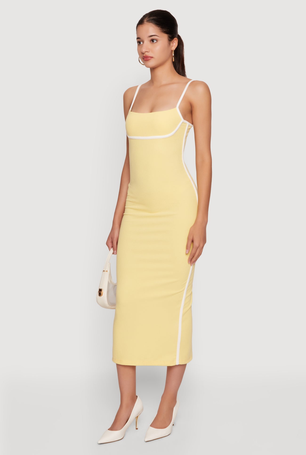 camisole midi dress Contrast Trim Cami Midi Dress