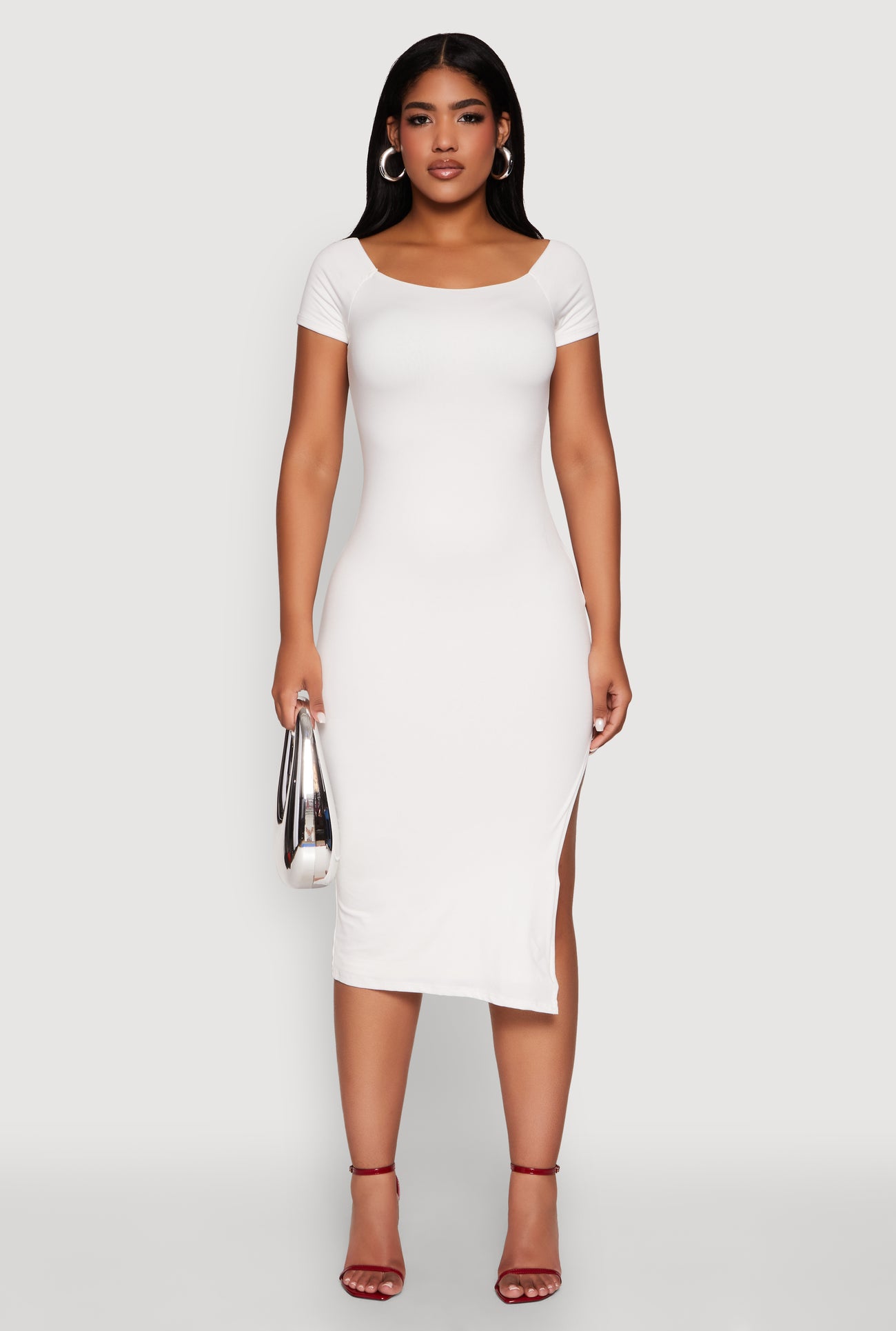 Haute Monde Side Slit Midi Dress