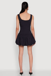 Madden Girl Button Front Mini Bubble Hem Dress