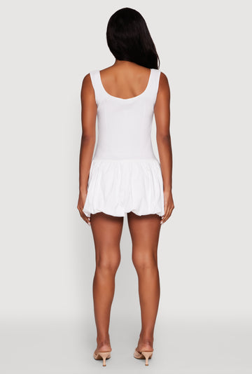 Madden Girl Button Front Mini Bubble Hem Dress