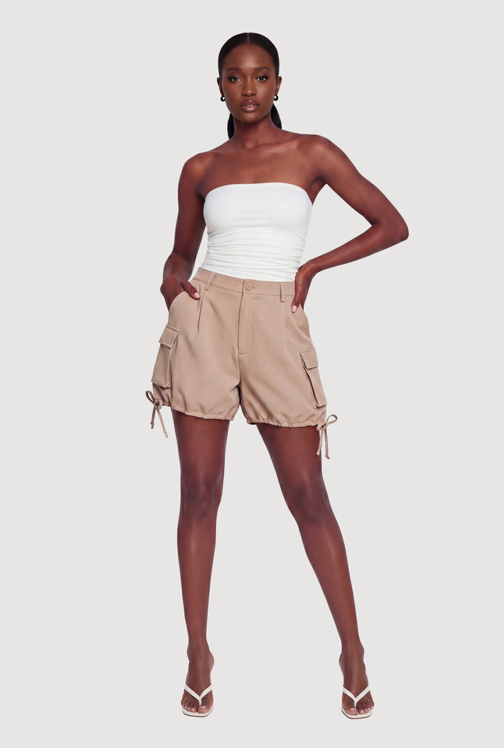 womens khaki dress shorts Women's Khaki Roll Hem Denim Bermuda Shorts