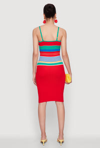 Madden Girl Striped Cami Dress with Side Slit