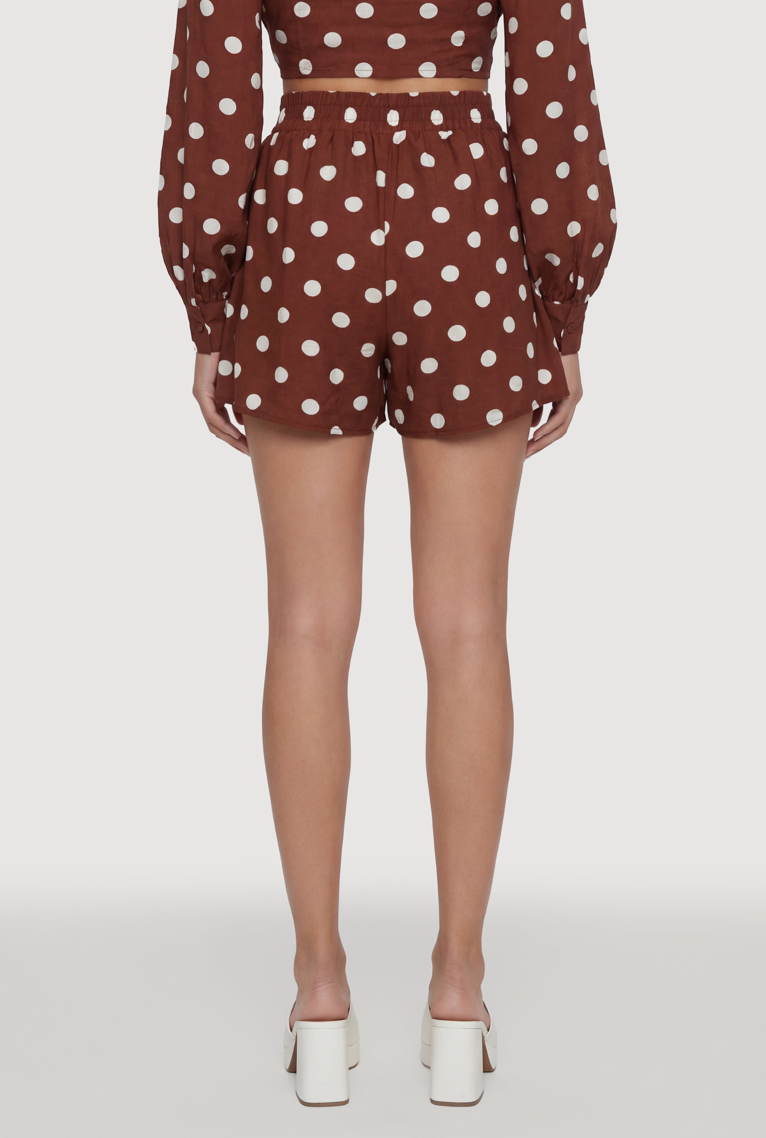 High Waisted Polka Dot Shorts with Pockets