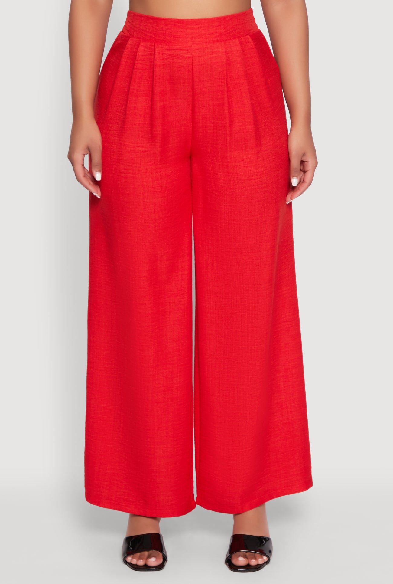 High Waisted Pleated Palazzo Pants