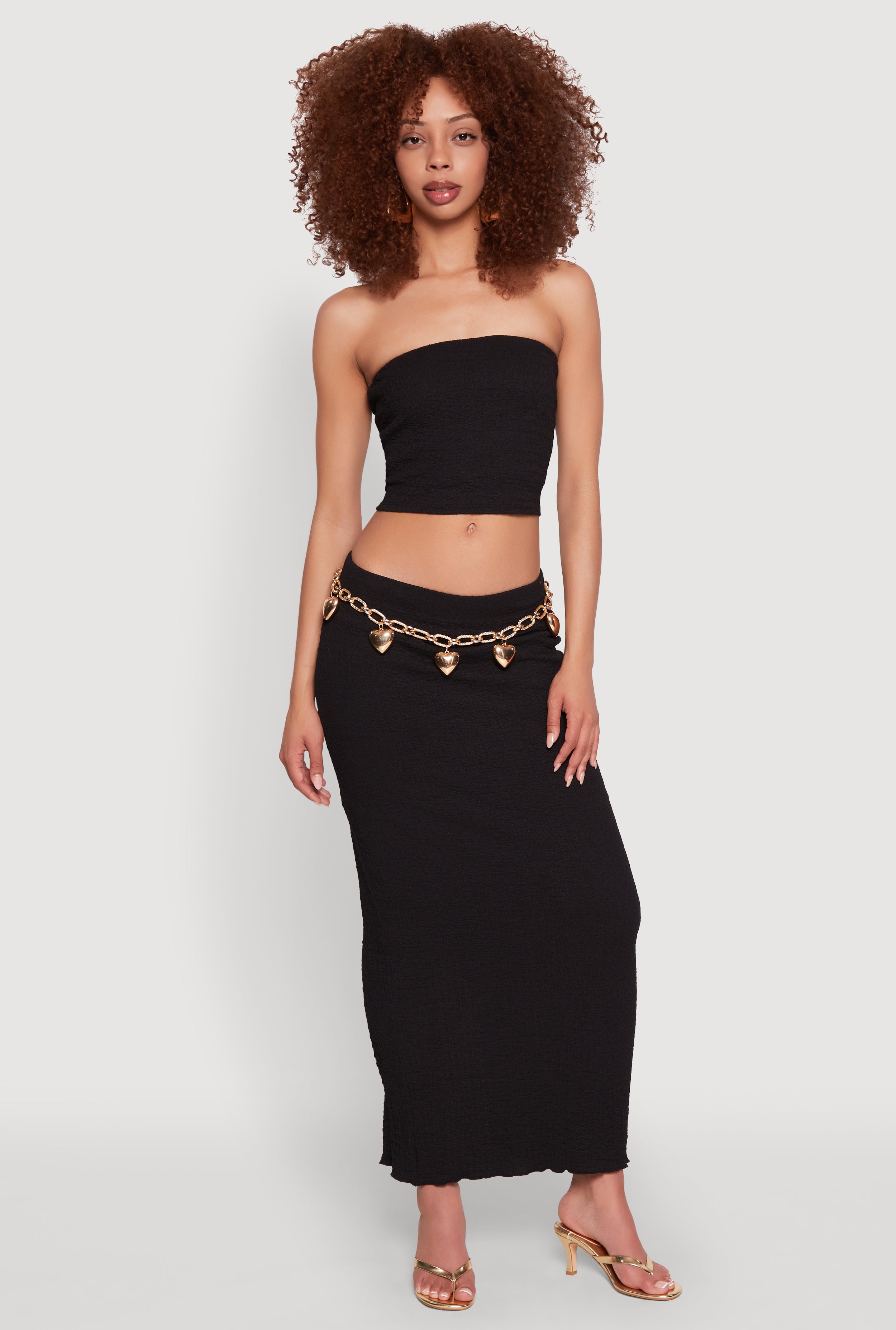 トップス Mame BlackSpotsPatternKnittedCroppedTop Texture Knit Cropped Tube Top