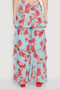Stylish Spoon Jeans Floral Print High Waisted Tiered Palazzo Pants