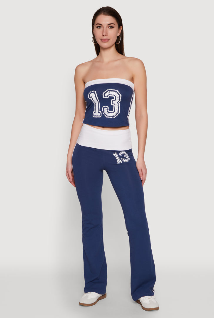 Varsity Stripe Graphic Print Pants
