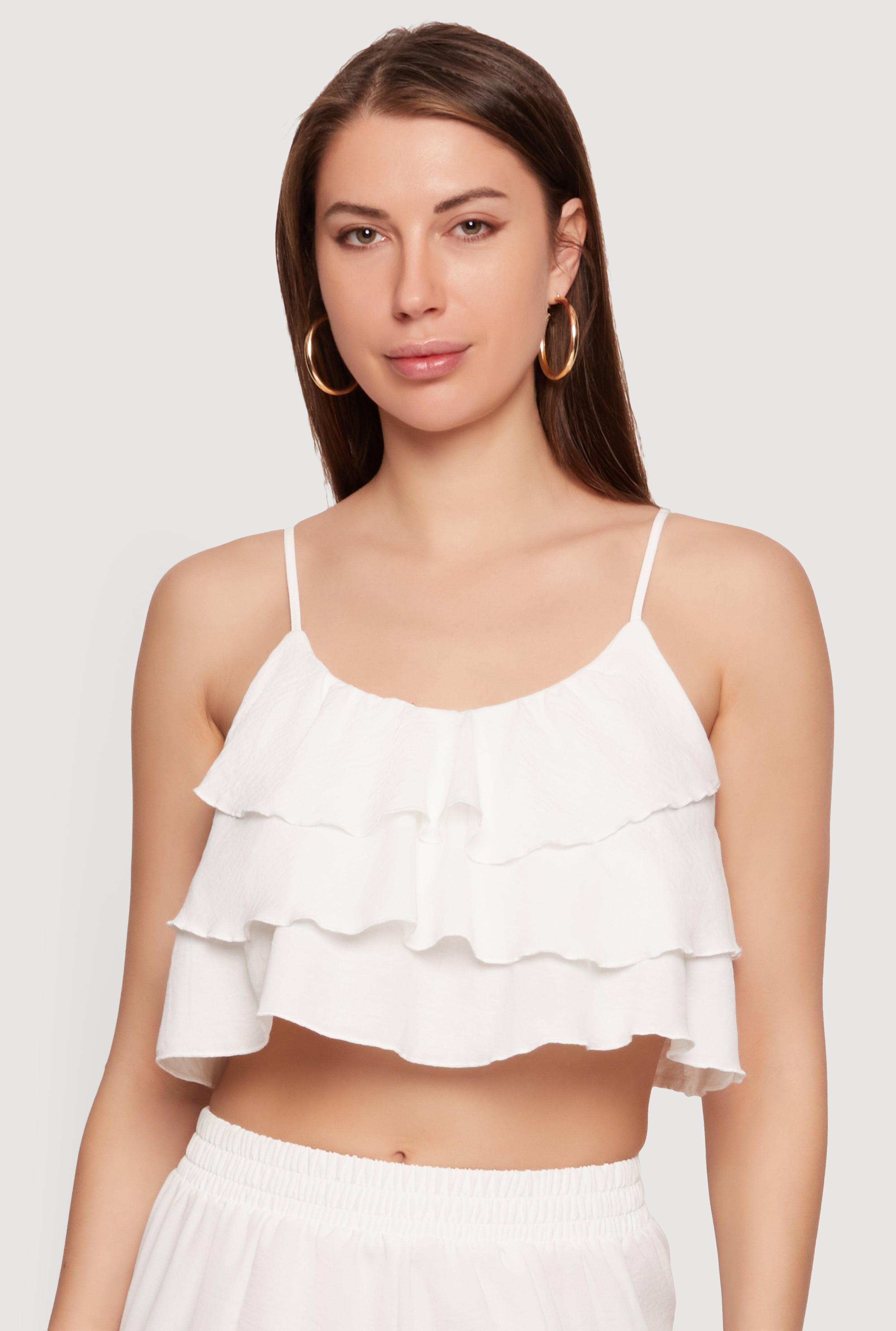 Ruffle Trim Tops | Rainbow Shops
