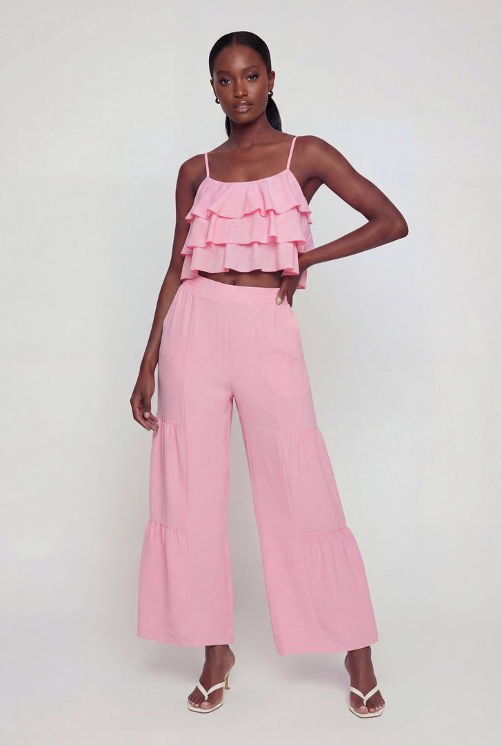 white christmas dresses Hot Pink Wide Leg Pants main image 1