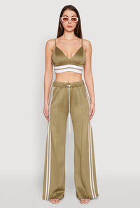 Pintuck Varsity Stripe Drawstring Pants