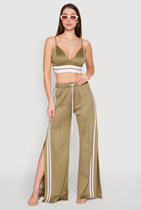 Pintuck Varsity Stripe Drawstring Pants