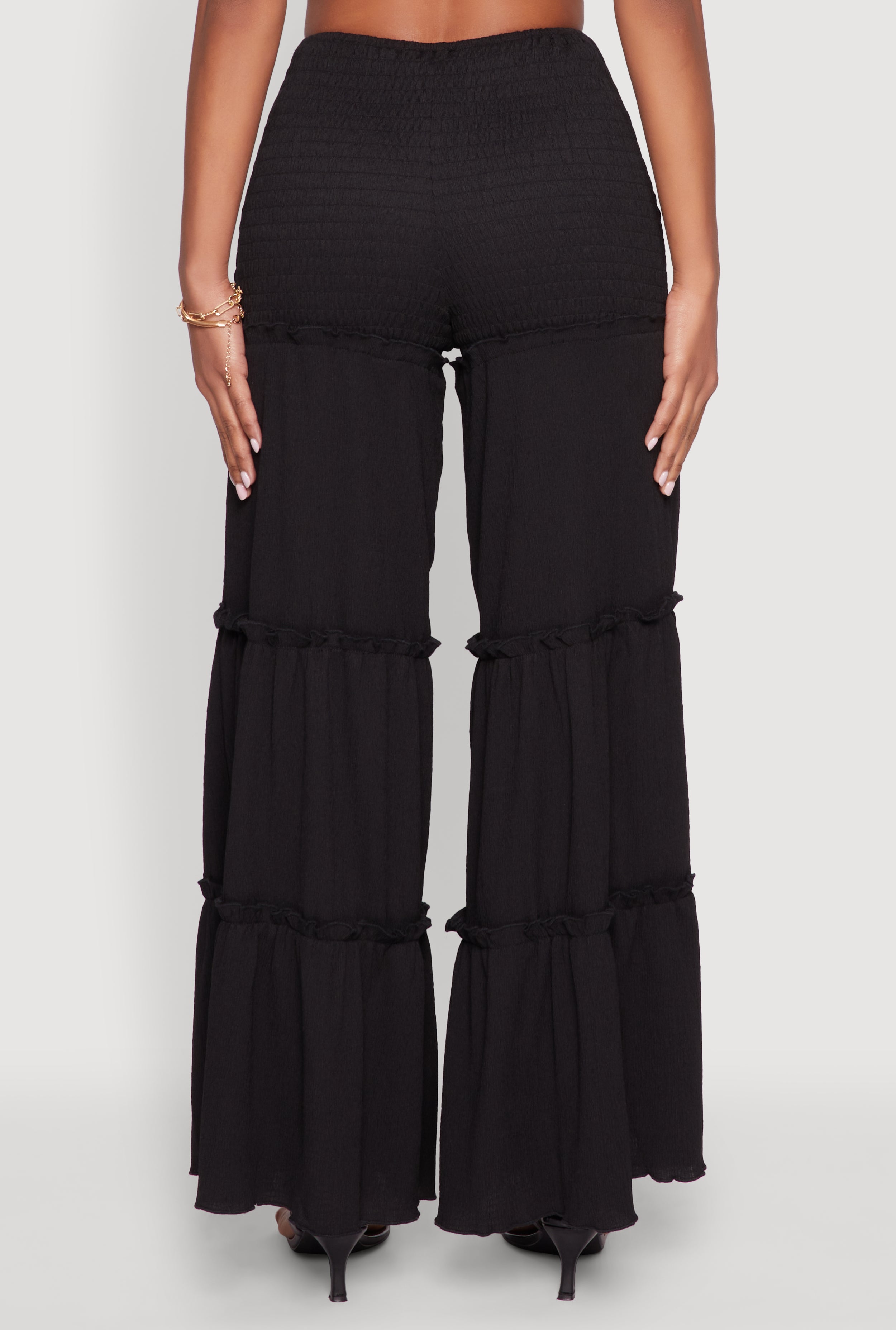 Tiered Ruffle Palazzo Pants